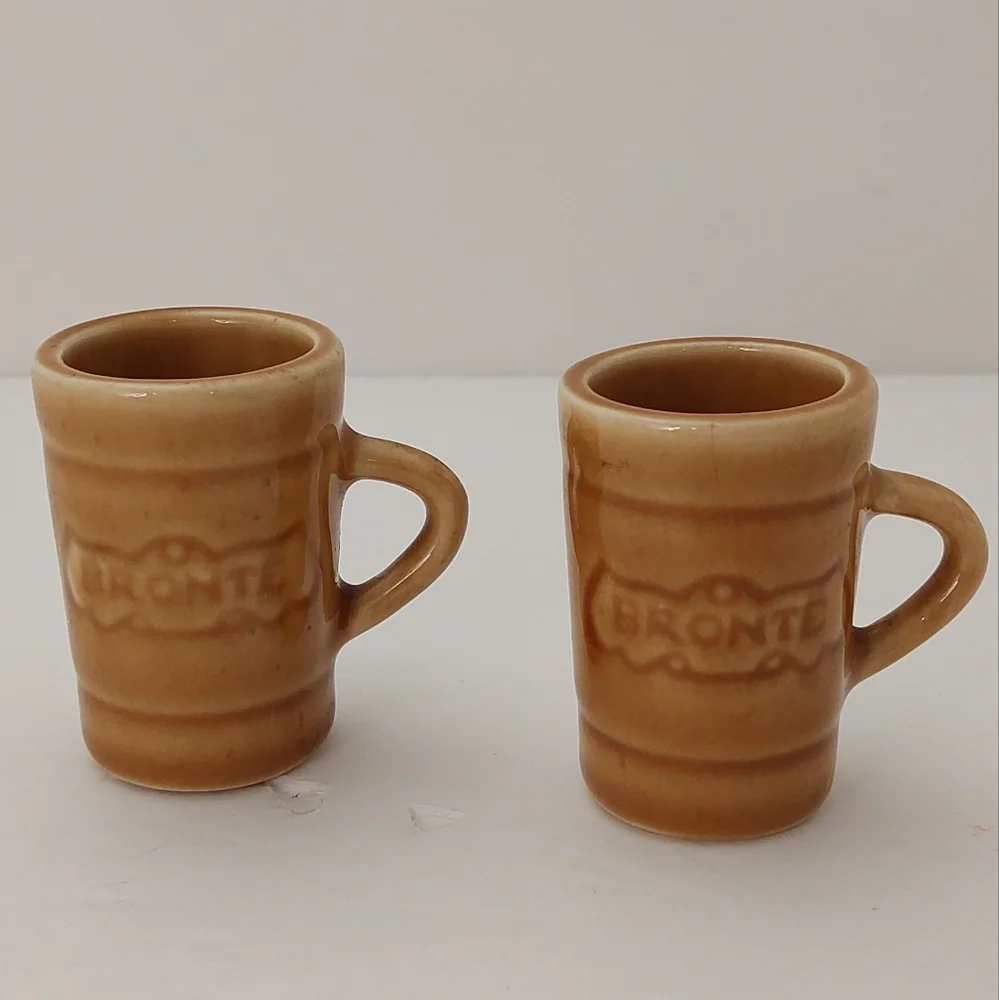 Bronte Shot Glasses Genuine Regal China Yorkshire Liqueur Pair Mini Mugs